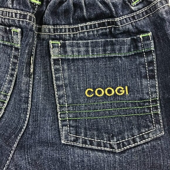Coogi Kids Dark Wash Denim Jeans With Elastic Waistband & Yellow Stitching - Siz - Picture 2 of 6